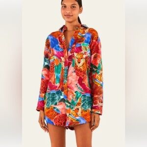 FARM Rio Colorful Animal Collage Shorts Romper